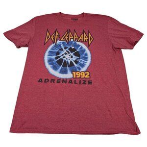 Def Leppard Adrenalize 1992 Rock and Roll Music‎ Band Shirt Adult Large Red